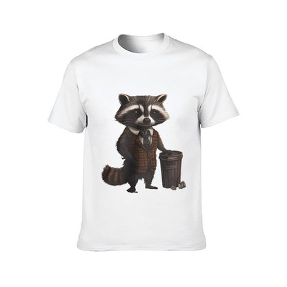 Inkmay Casual  Cotton T-shirt Stylish Raccoon Wears Vest And Tie Unisex T-shirtMinimal Men¡¯s / Women¡¯s / Youth T-Shirt
