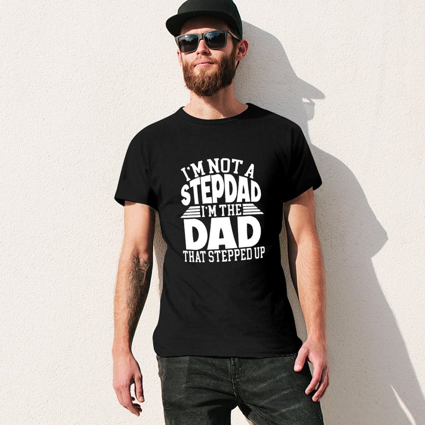 Inkmay Casual  Cotton T-shirt Worlds Best Dad Pattern Print Design Unisex T-shirtVintage SmoothWear T-Shirt
