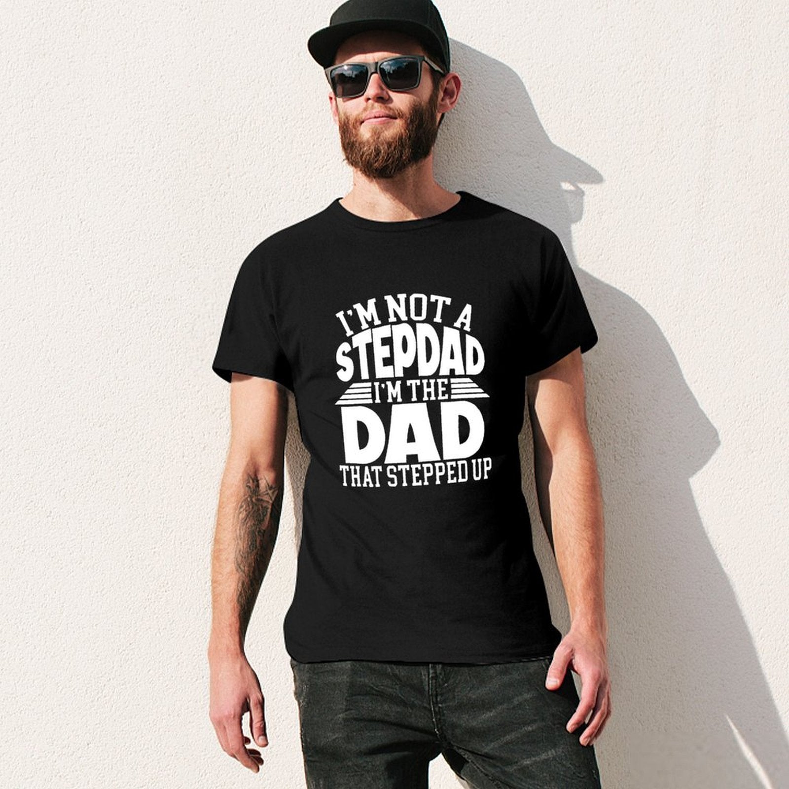 Inkmay Casual  Cotton T-shirt Worlds Best Dad Pattern Print Design Unisex T-shirtVintage SmoothWear T-Shirt