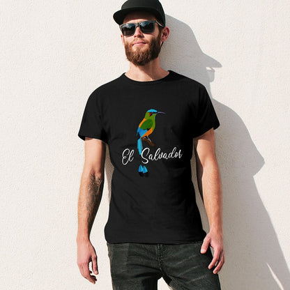Inkmay Casual  Cotton T-shirt Colorful Bird On Branch El Salvador Unisex T-shirtRefined EasyStyle T-Shirt