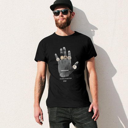 Inkmay Casual  Cotton T-shirt Hand Holding Rings Mamba Forever Und Unisex T-shirtPlain Fade-Resistant T-Shirt