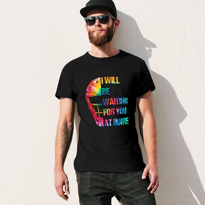 Inkmay Casual  Cotton T-shirt Colorful Helmet With Text Overlay Design Unisex T-shirtActiveStyle Midweight T-Shirt