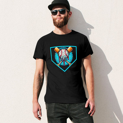 Inkmay Casual  Cotton T-shirt Back The Blue Police Support Design Unisex T-shirtNatural Indoor T-Shirt