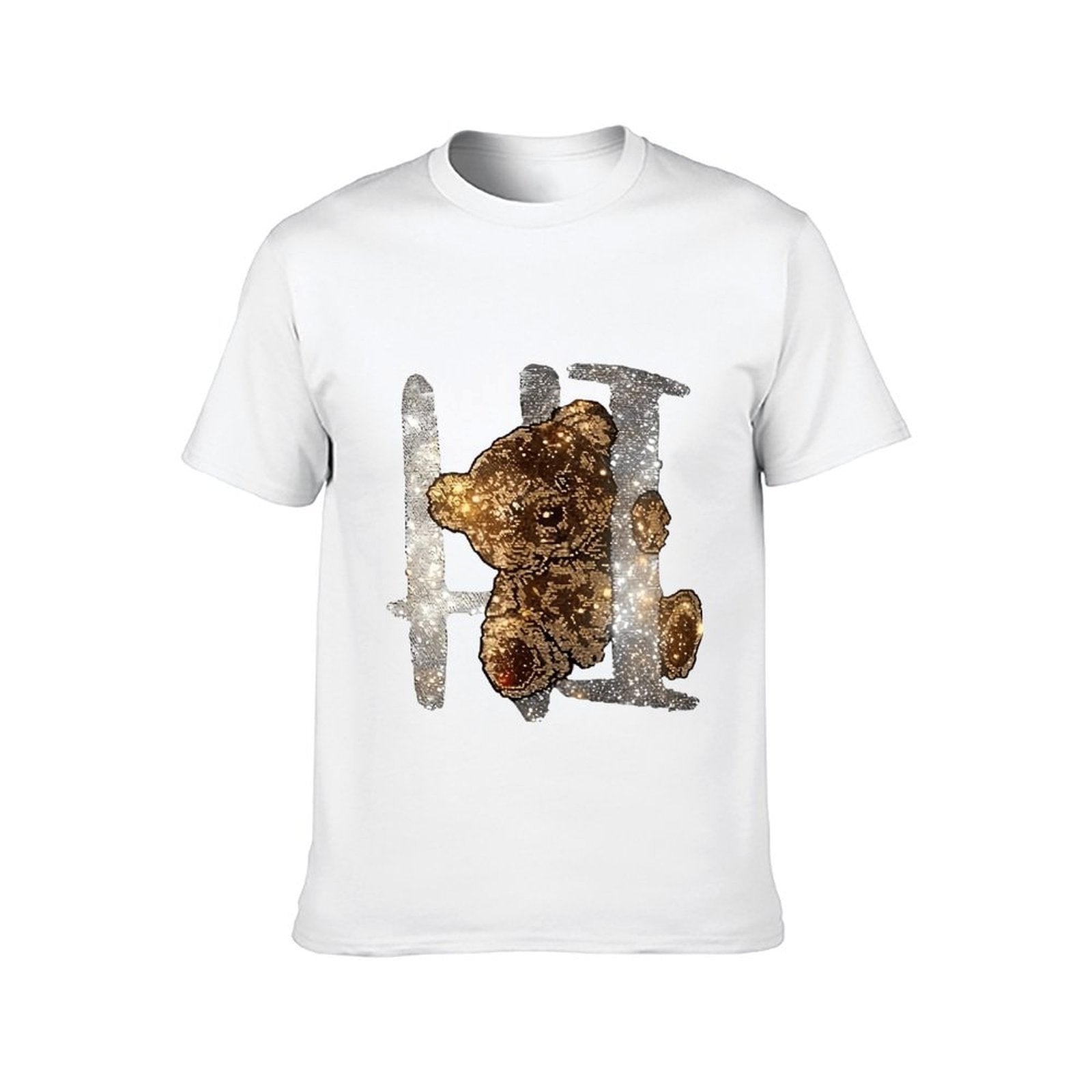Inkmay Casual Cotton T-shirt Golden Abstract Design With Sparkling Elements Unisex T-shirtPure Moisture-Wicking T-Shirt