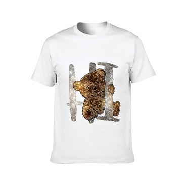 Inkmay Casual Cotton T-shirt Golden Abstract Design With Sparkling Elements Unisex T-shirtPure Moisture-Wicking T-Shirt