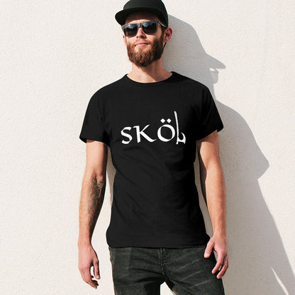 Inkmay Casual  Cotton T-shirt Sköl Logo Features Unique Lettering Design Unisex T-shirtRegularFit SoftWear T-Shirt
