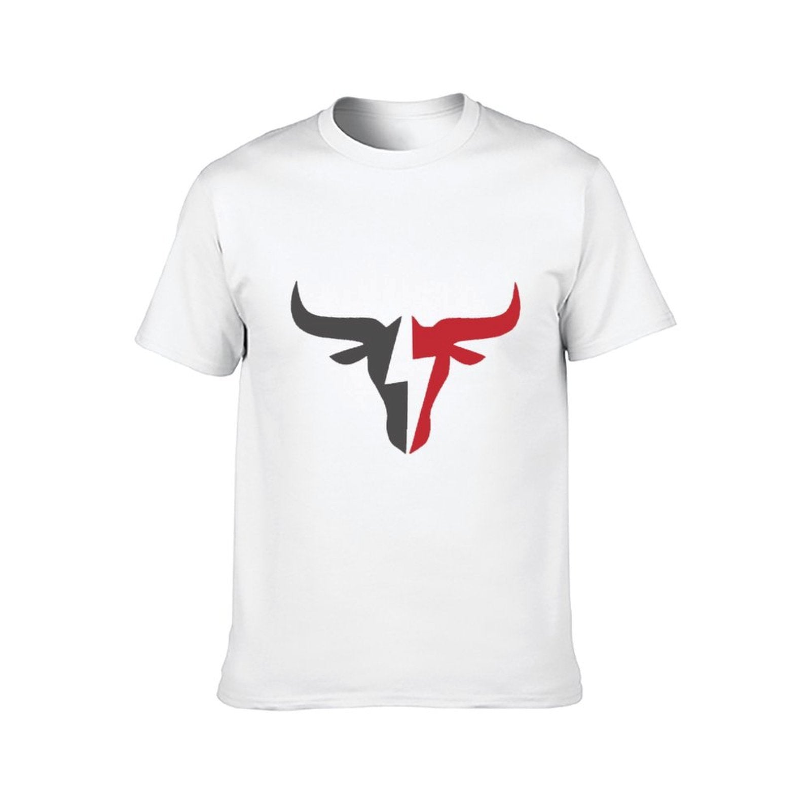 Inkmay Casual Cotton T-shirt Abstract Red And Gray Design Unisex T-shirtLong Lasting PureStyle T-Shirt