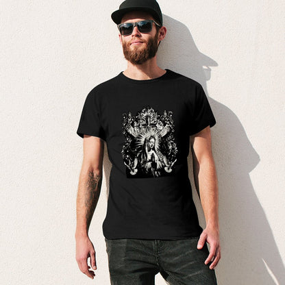 Inkmay Casual  Cotton T-shirt Virgin Mary With Radiant Halo Wings Unisex T-shirtOversized Premium Finish T-Shirt