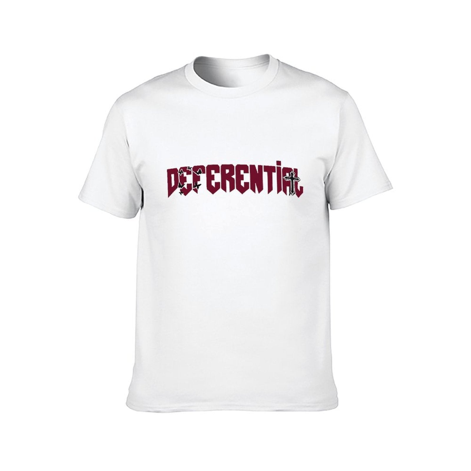 Inkmay Casual Cotton T-shirt Differential Logo With Cross And Butterflies Unisex T-shirtEverydayWear Active T-Shirt