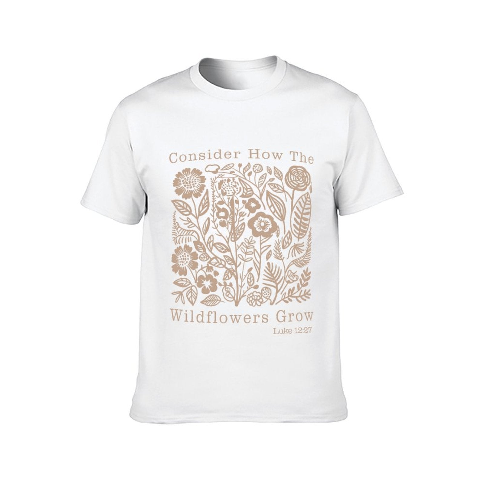 Inkmay Casual Cotton T-shirt Solid Beige Background No Patterns Unisex T-shirtMen¡¯s / Women¡¯s / Youth StreetLine T-Shirt