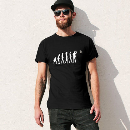 Inkmay Casual  Cotton T-shirt Evolution Progression To Dart Throwing Unisex T-shirtClassic Made-to-Order T-Shirt