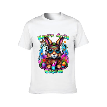 Inkmay Casual  Cotton T-shirt Happy 4 20 Easter Bunny Design Unisex T-shirtCoreLine ActiveStyle T-Shirt