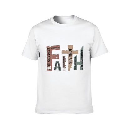 Inkmay Casual Cotton T-shirt Bible Verses On Colorful Backgrounds Unisex T-shirtStandard EverydayComfort T-Shirt