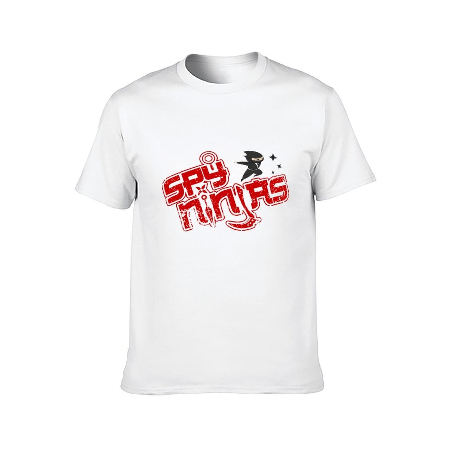 Inkmay Casual Cotton T-shirt Ninja Silhouette On Red Background Art Unisex T-shirtColorfast Street T-Shirt