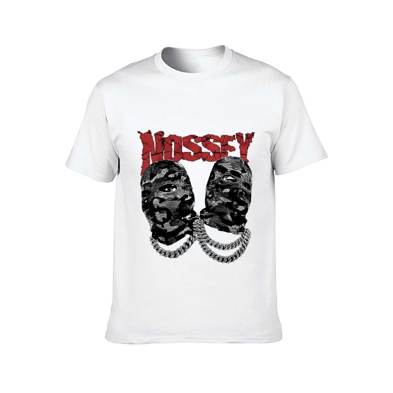 Inkmay Casual Cotton T-shirt Camouflage Faces With Bold Chains Unisex T-shirtFitted Bold T-Shirt