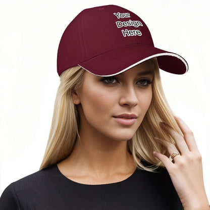 Custom dark red sandwich baseball cap