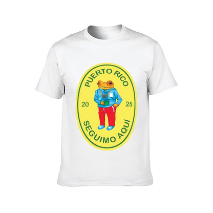 Inkmay Casual Cotton T-shirt Puerto Rico Frog Traveler Design Bright Unisex T-shirtStreet Long Lasting T-Shirt