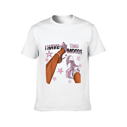 Inkmay Casual Cotton T-shirt Shoes With Stars And Text Prints Unisex T-shirtClean Edges Outdoor T-Shirt