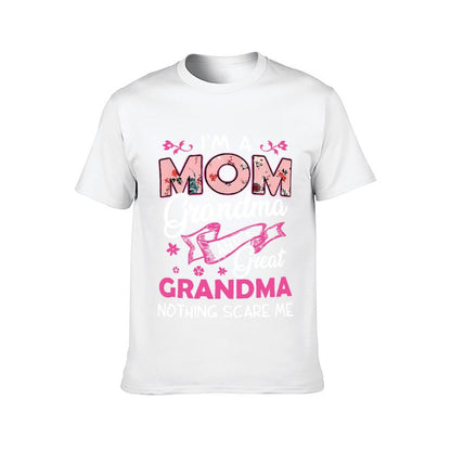 Inkmay Casual  Cotton T-shirt Mom Floral Pattern On Pink Background Unisex T-shirtEco / Sustainable Double-Stitched T-Shirt