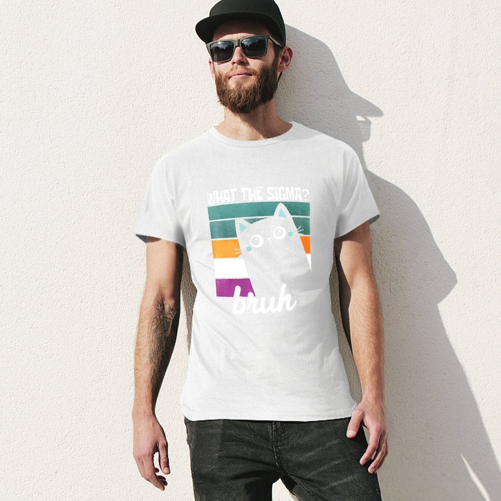 Inkmay Casual  Cotton T-shirt Abstract Geometric Shapes In Vibrant Colors Unisex T-shirtBatch-Printed Fresh T-Shirt