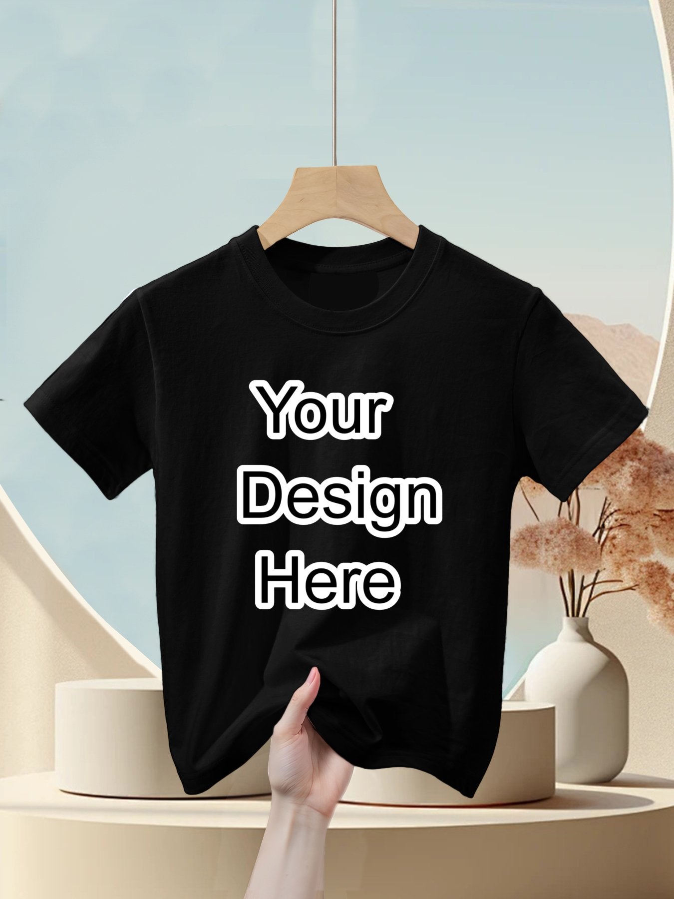 Custom Black Children's Heat Transfer T-Shirt