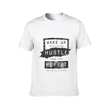 Inkmay Casual Cotton T-shirt Wake Up Hustle Stay True Repeat Unisex T-shirt