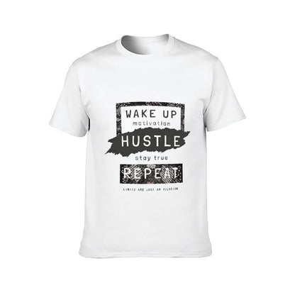 Inkmay Casual Cotton T-shirt Wake Up Hustle Stay True Repeat Unisex T-shirt