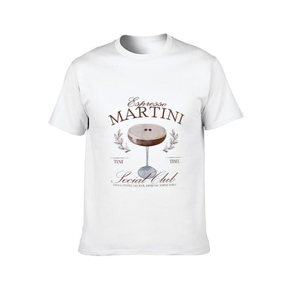 Inkmay Casual  Cotton T-shirt Espresso Martini Cocktail In Glassware Design Unisex T-shirtEssentialFit LooseFit T-Shirt