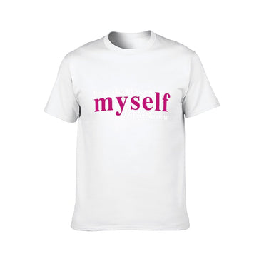 Inkmay Casual Cotton T-shirt Abstract Pink And White Design Art Unisex T-shirtMinimalist YearRound T-Shirt