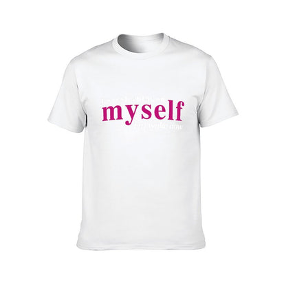 Inkmay Casual Cotton T-shirt Abstract Pink And White Design Art Unisex T-shirtMinimalist YearRound T-Shirt