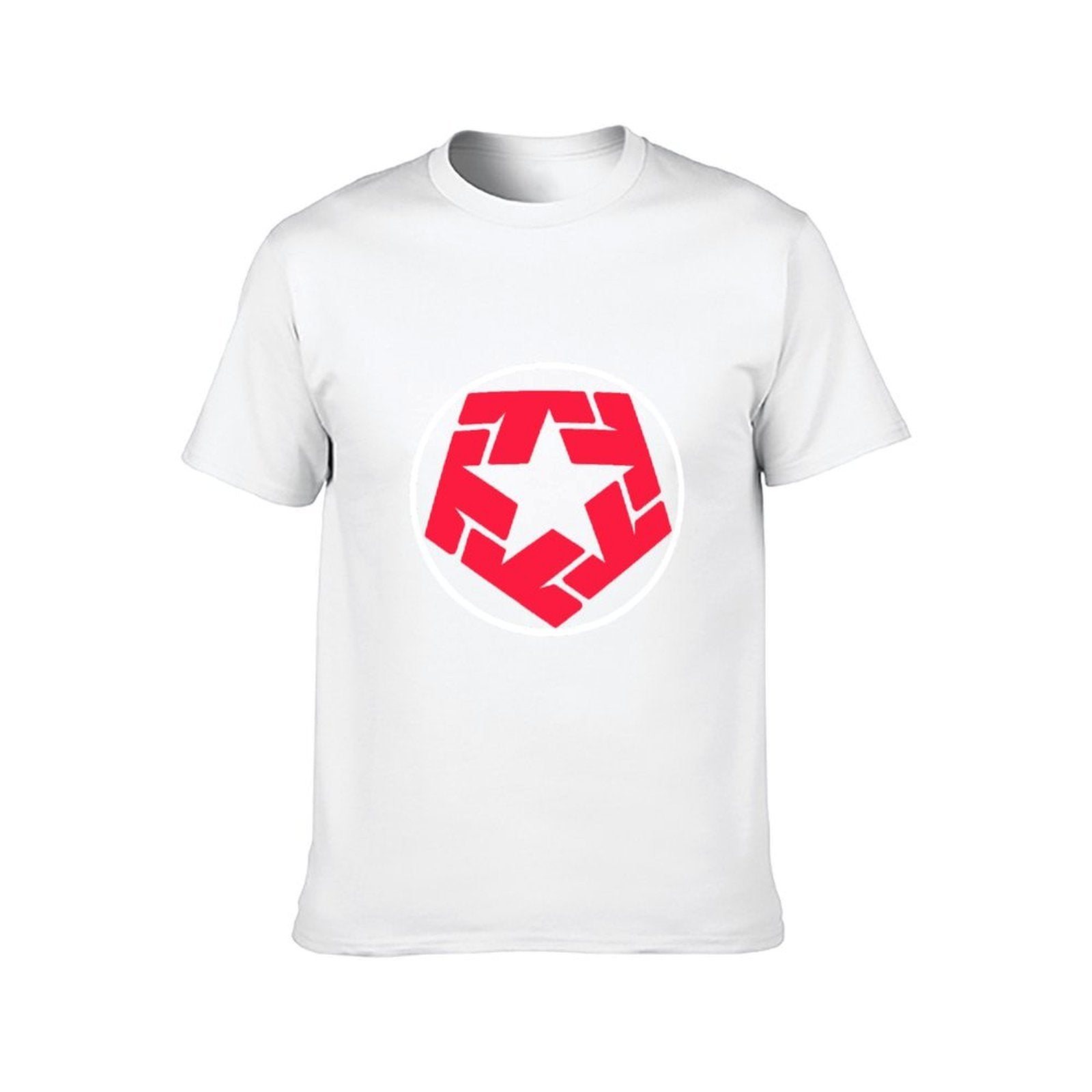 Inkmay Casual Cotton T-shirt Red Abstract Shape With Irregular Edges Unisex T-shirtLooseFit ActiveLine T-Shirt