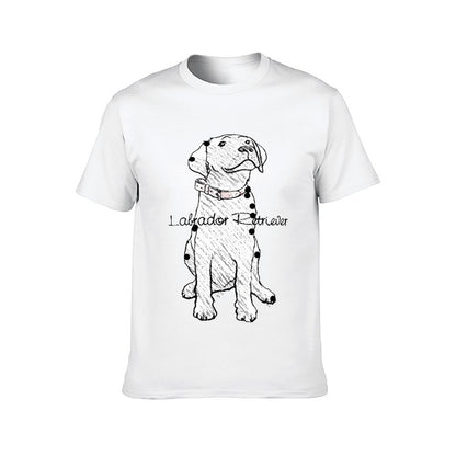 Inkmay Casual Cotton T-shirt Black And White Dog Pattern Print Unisex T-shirtEco-Conscious Smooth Feel T-Shirt