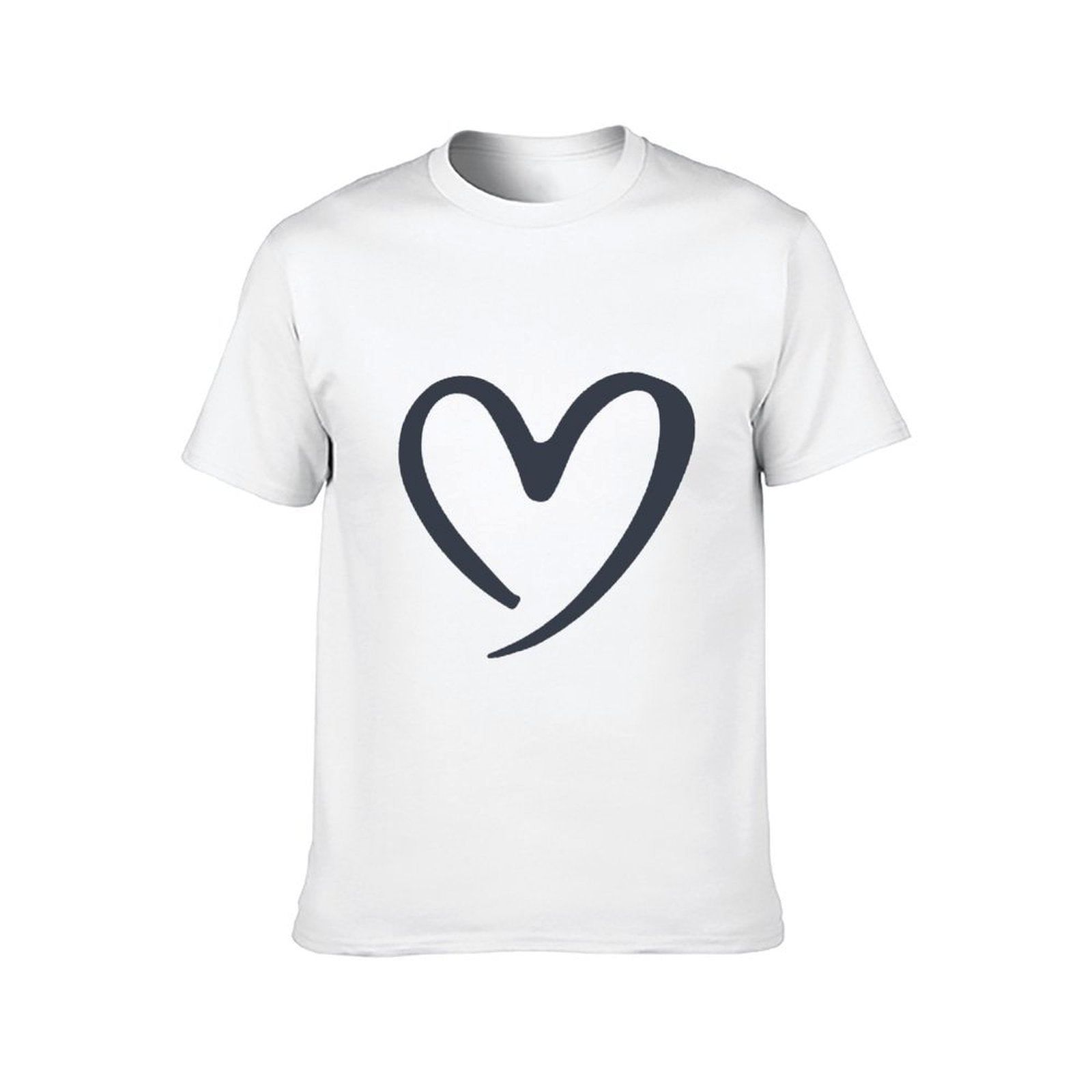 Inkmay Casual Cotton T-shirt Solid Navy Background With White Square Unisex T-shirtMade-to-Order Midweight T-Shirt