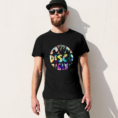 Inkmay Casual  Cotton T-shirt Colorful Disco Ball Pattern Print Design Unisex T-shirt