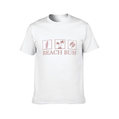 Inkmay Casual Cotton T-shirt Beach Bum Logo With Icons Unisex T-shirtSoftFeel Timeless T-Shirt