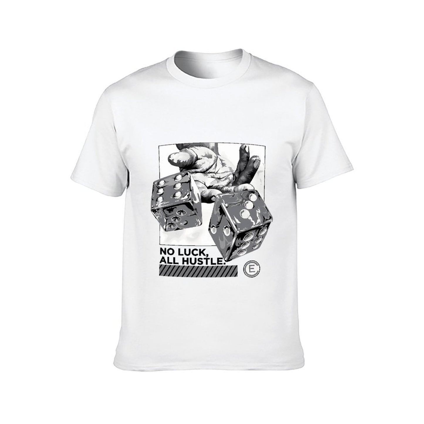 Inkmay Casual Cotton T-shirt Dice Rolling Hands Artistic Pattern Prints Unisex T-shirtPlain Fresh T-Shirt