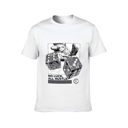 Inkmay Casual Cotton T-shirt Dice Rolling Hands Artistic Pattern Prints Unisex T-shirtPlain Fresh T-Shirt