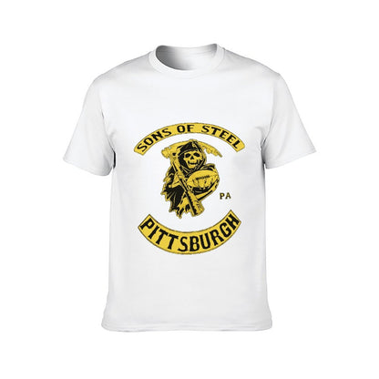 Inkmay Casual  Cotton T-shirt Pittsburgh Sons Of Steel Football Design Unisex T-shirtClean Edges SoftFeel T-Shirt