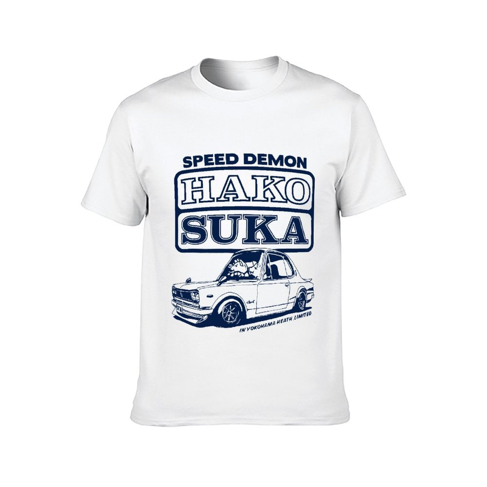 Inkmay Casual Cotton T-shirt Solid Navy Blue Background No Prints Unisex T-shirtVintage Casual T-Shirt