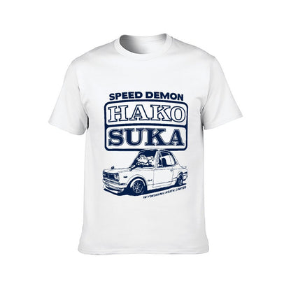 Inkmay Casual Cotton T-shirt Solid Navy Blue Background No Prints Unisex T-shirtVintage Casual T-Shirt