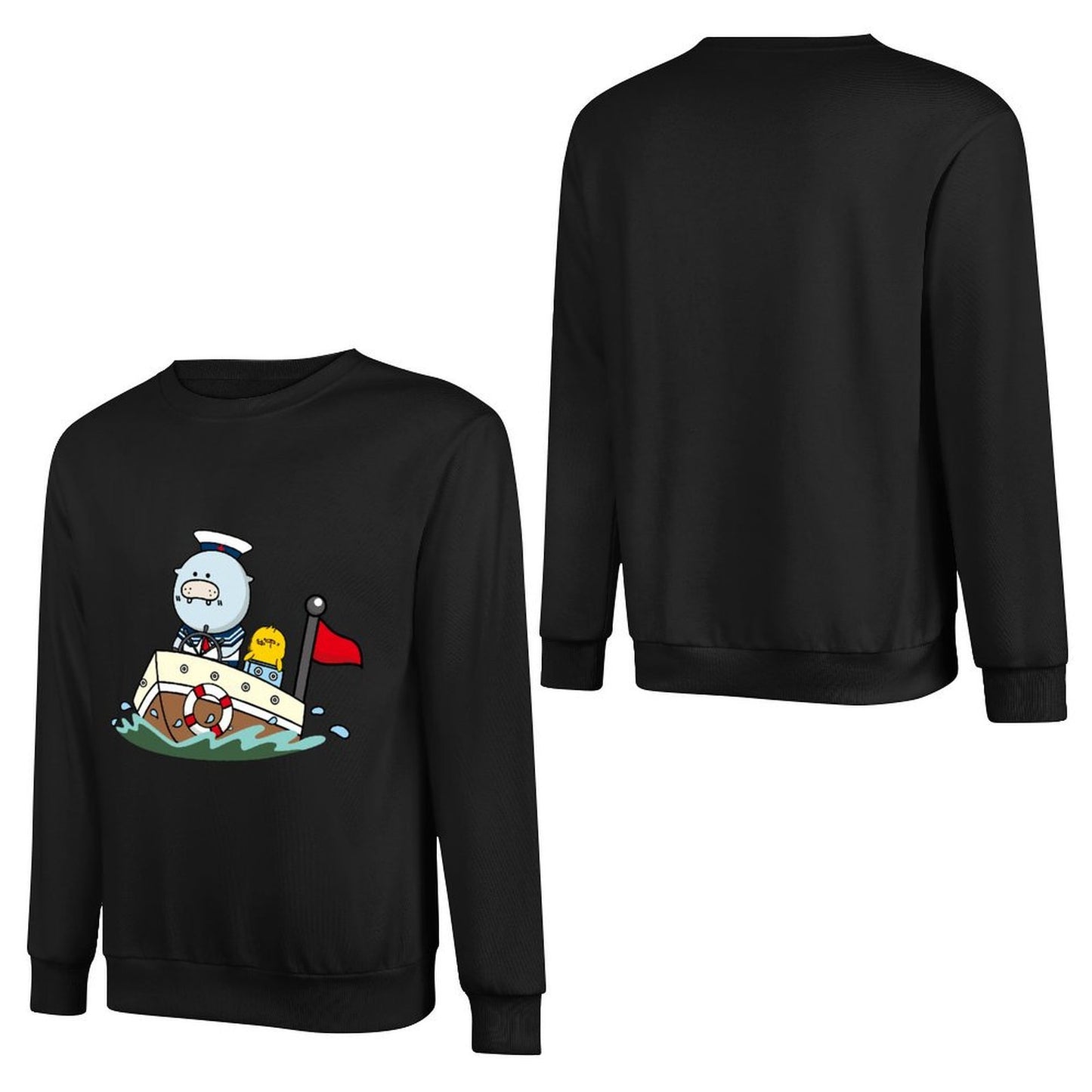 Front Patterned Long Sleeve TopSoftstyle Casual