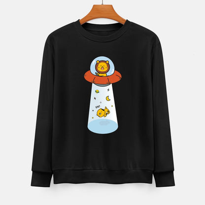  Front Patterned Long Sleeve TopBasicSeries Oversized