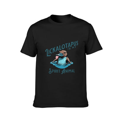 Inkmay Casual  Cotton T-shirt Platypus Swimming In Blue Water Unisex T-shirt