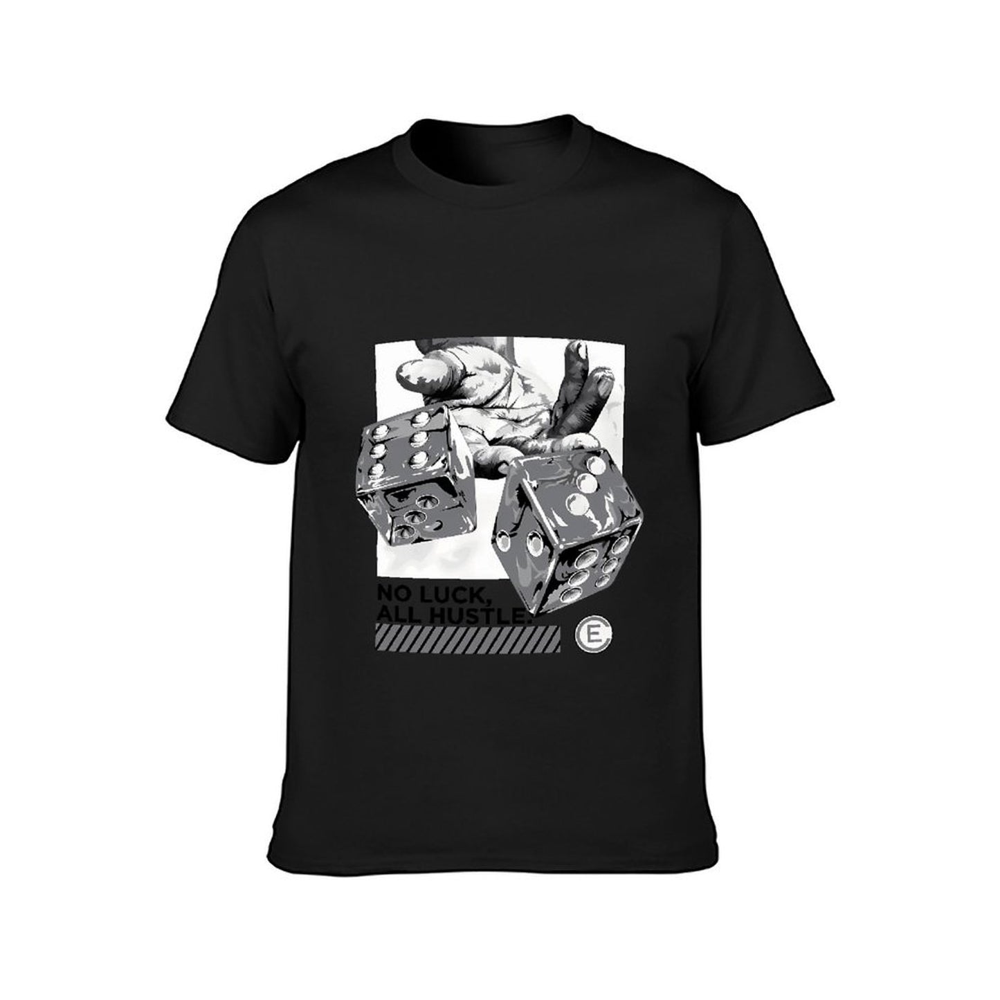 Inkmay Casual Cotton T-shirt Dice Rolling Hands Artistic Pattern Prints Unisex T-shirtPlain Fresh T-Shirt