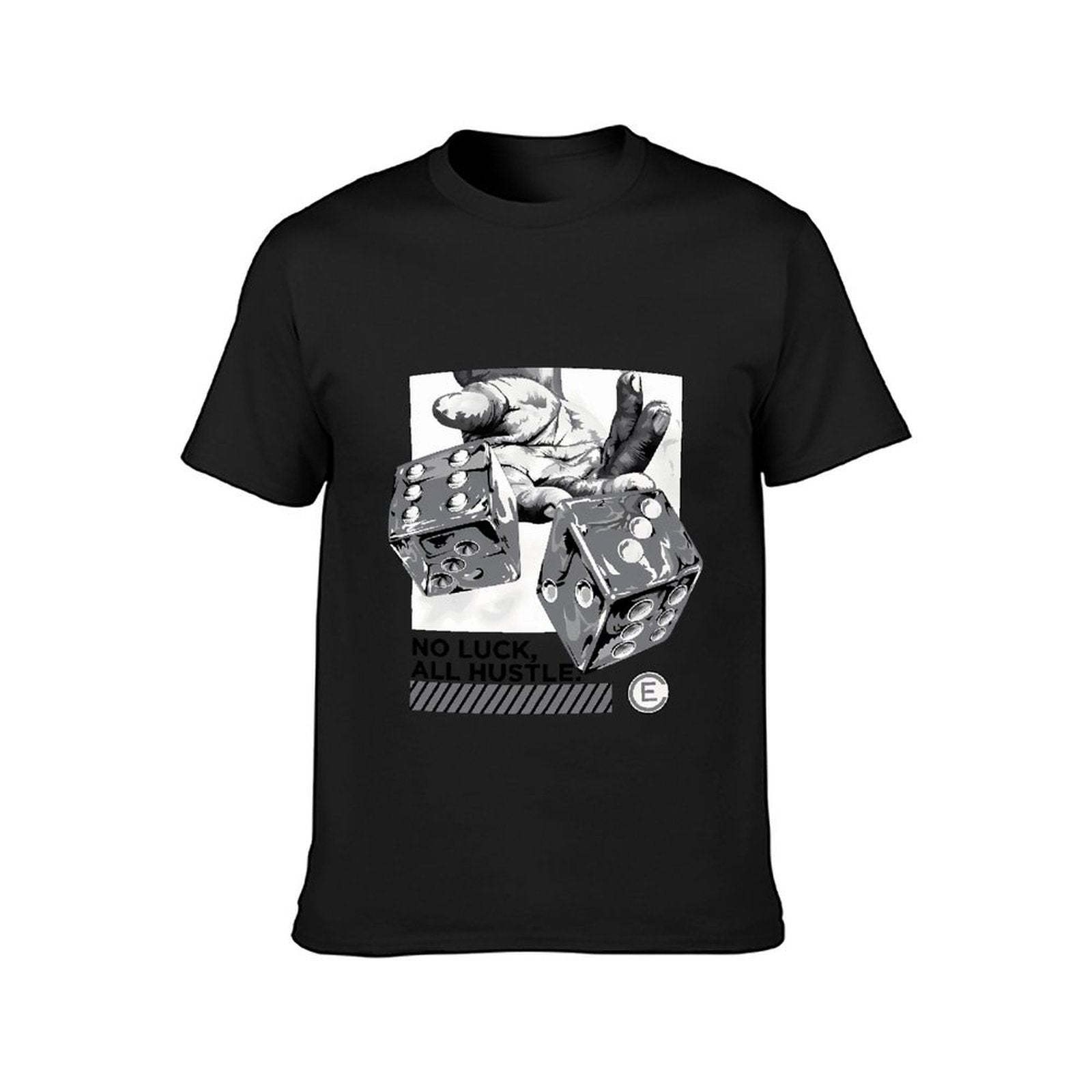 Inkmay Casual Cotton T-shirt Dice Rolling Hands Artistic Pattern Prints Unisex T-shirtPlain Fresh T-Shirt