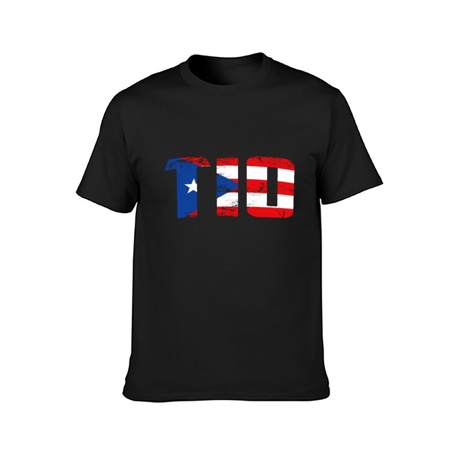 Inkmay Casual Cotton T-shirt Puerto Rican Flag Pattern Print Design Unisex T-shirtDailyFit SimpleFit T-Shirt