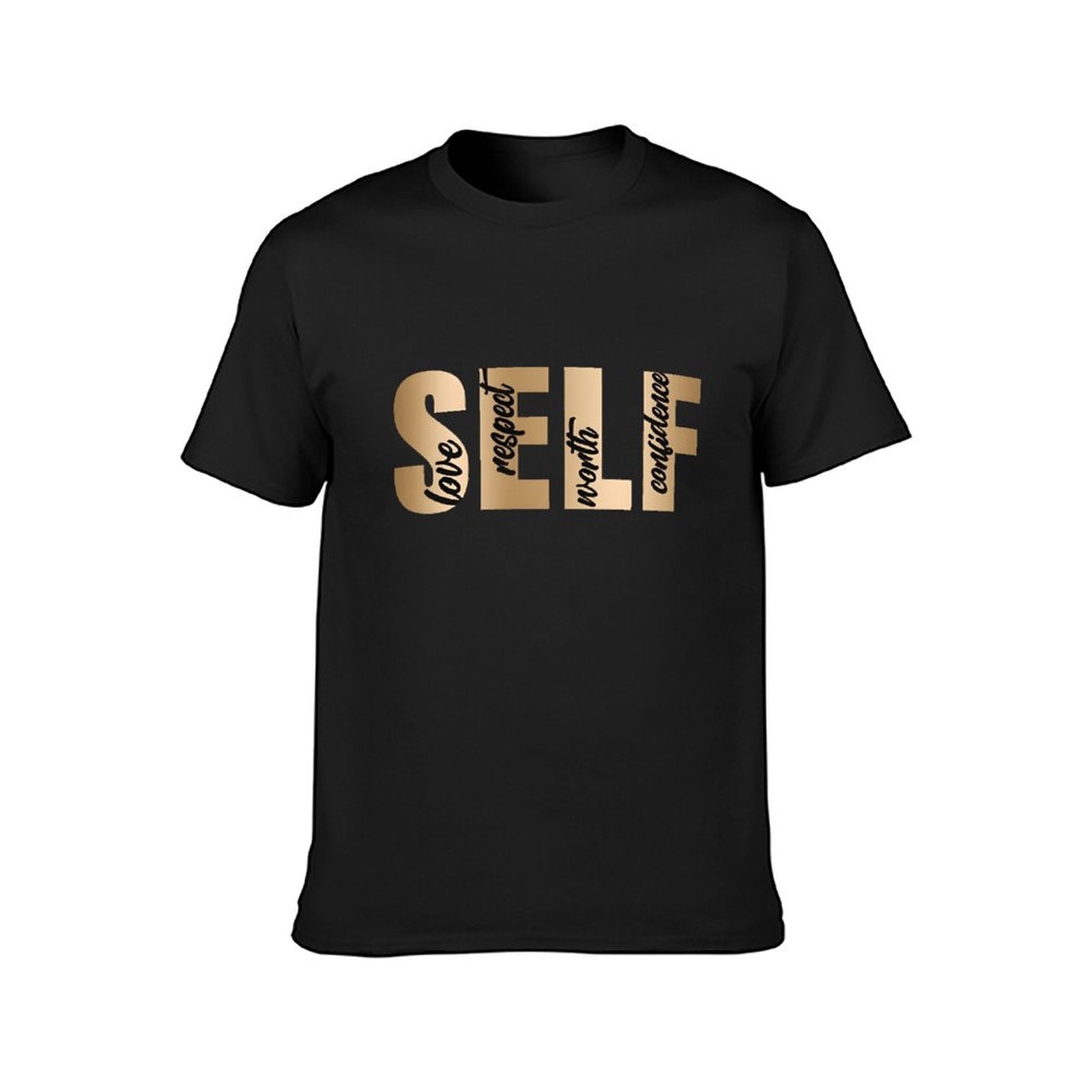 Inkmay Casual Cotton T-shirt Self Love Respect Worth Confidence Art Unisex T-shirtLifestyle Moisture-Wicking T-Shirt