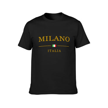 Inkmay Casual Cotton T-shirt Italian Flag Emblem On Gold Background Unisex T-shirtCleanCut Fresh T-Shirt