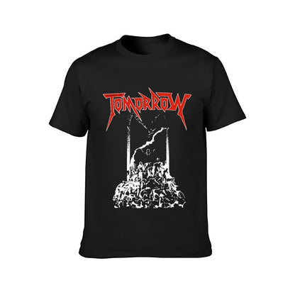 Inkmay Casual Cotton T-shirt Red Text On White Background Design Unisex T-shirtStreetStyle Crewneck T-Shirt