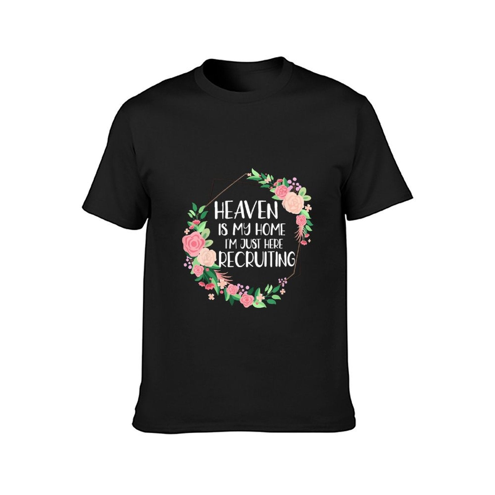 Inkmay Casual Cotton T-shirt Floral Frame With Pink Roses Unisex T-shirtEdition Softstyle T-Shirt
